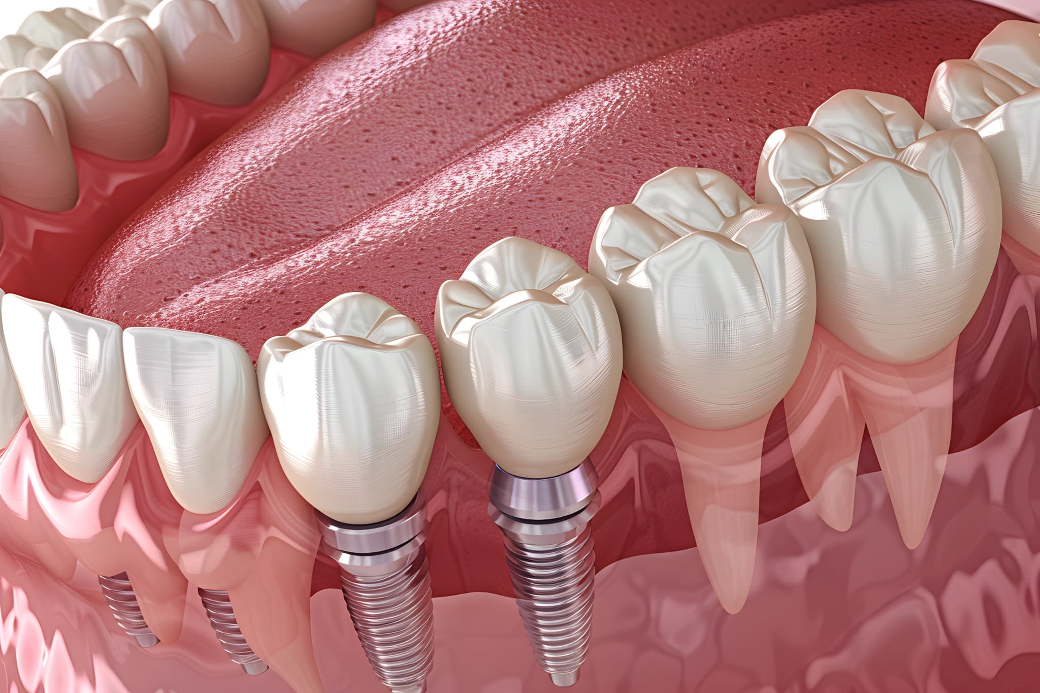 インプラントは虫歯になるのか説明するイメージ