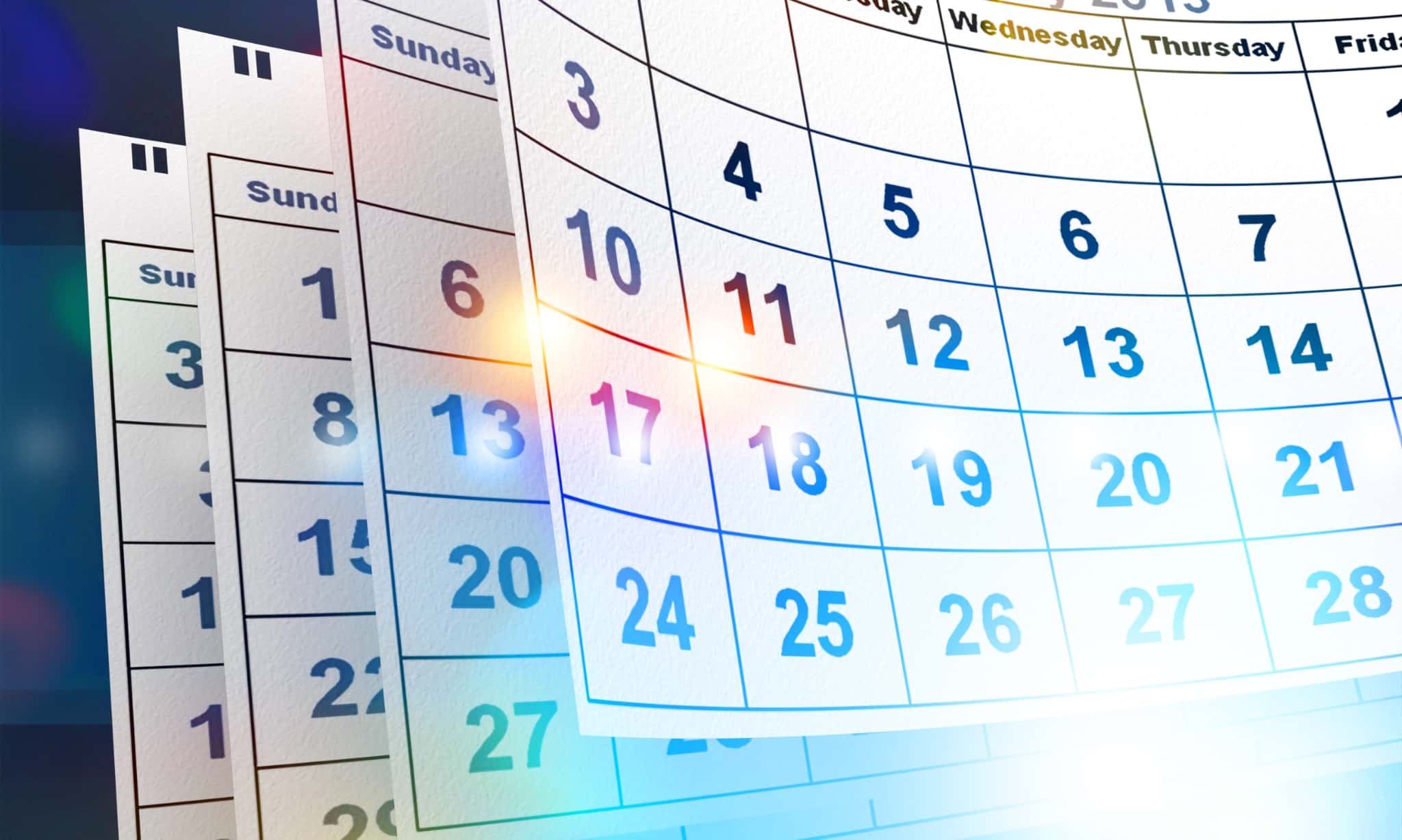 インプラント治療のやり直しにかかる期間をイメージするカレンダー