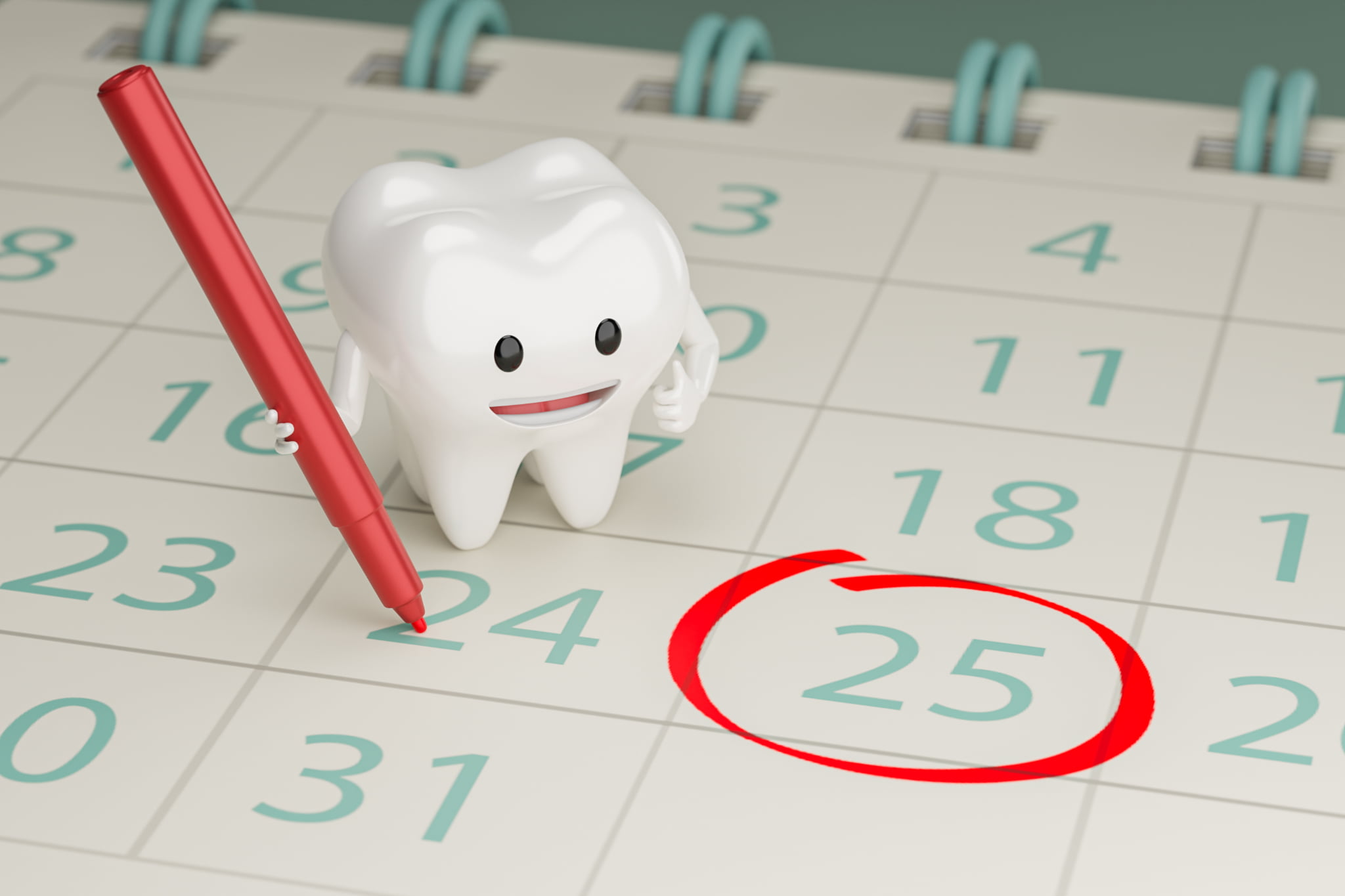 歯周病を予防するために定期的に歯科検診を受けるイメージ